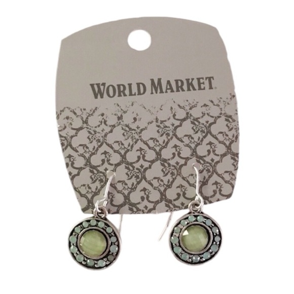 Cost Plus World Market Jewelry - ✨HP✨ World Market Pave Gemstone Drop Dangle Earrings